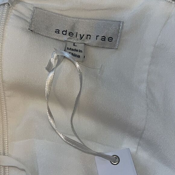 Adelyn Rae Charli Pleated Midi Dress Women's White Size L NWT $168 - Picture 5 of 5